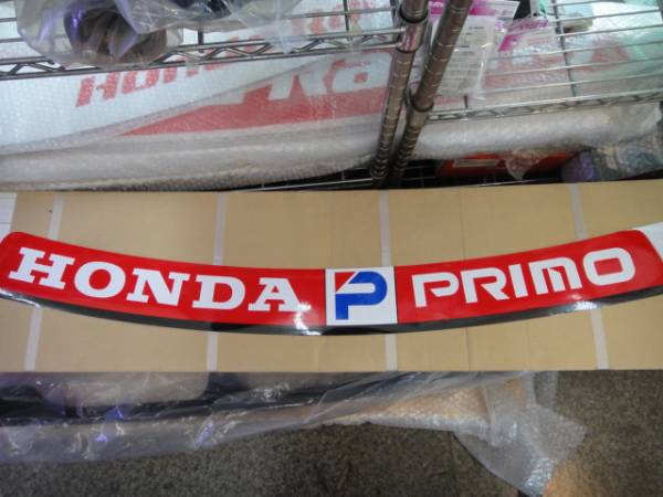 元祖 往年の!ホンダプリモ★HONA PRIMO フロントウィンドステッカーレース 競技 必需必須 復刻版 赤ベース 白文字 超格好いいィ!本物!拍卖