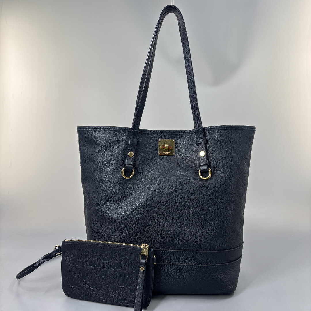 1円 超極美品 LOUIS VUITTON ルイヴィトン モノグラム アンプラント シタディンPM アンフィニ トートバッグ M40517 レディース ブラック拍卖