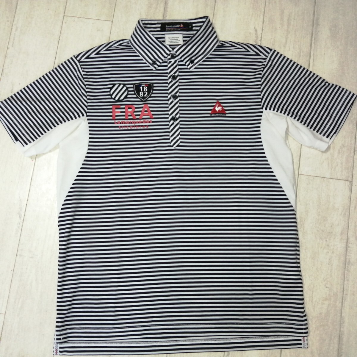 美品/le coq sportif/ルコック/ボーダー/ポロシャツ/ゴルフ/GOLF/ウェア拍卖