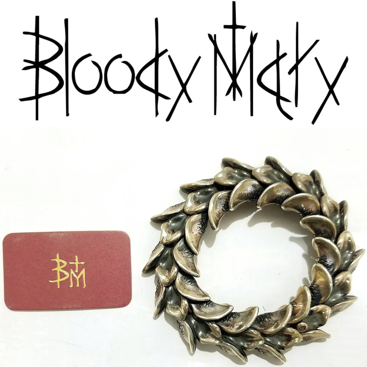 ギャランティーカード付きBloody Maryマーメイド フィン ブレスレットLシルバーブレスSirenブラッディマリーMermaid Fin Braceletサイレン拍卖