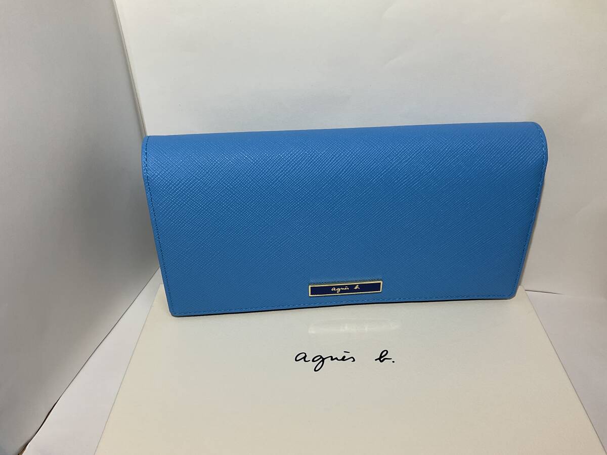 アニエス・ベー水色長財布新品(レターパック無料)拍卖