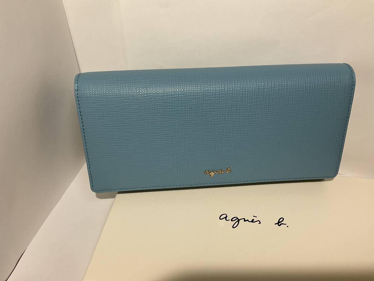 アニエス・ベー淡い水色長財布新品(レターパック無料)拍卖