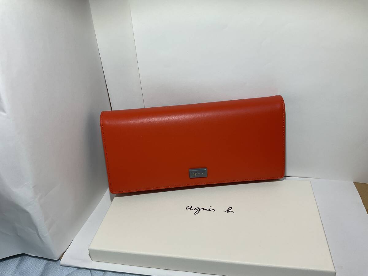 アニエス・ベーオレンジ色長財布新品(レターパック無料)拍卖