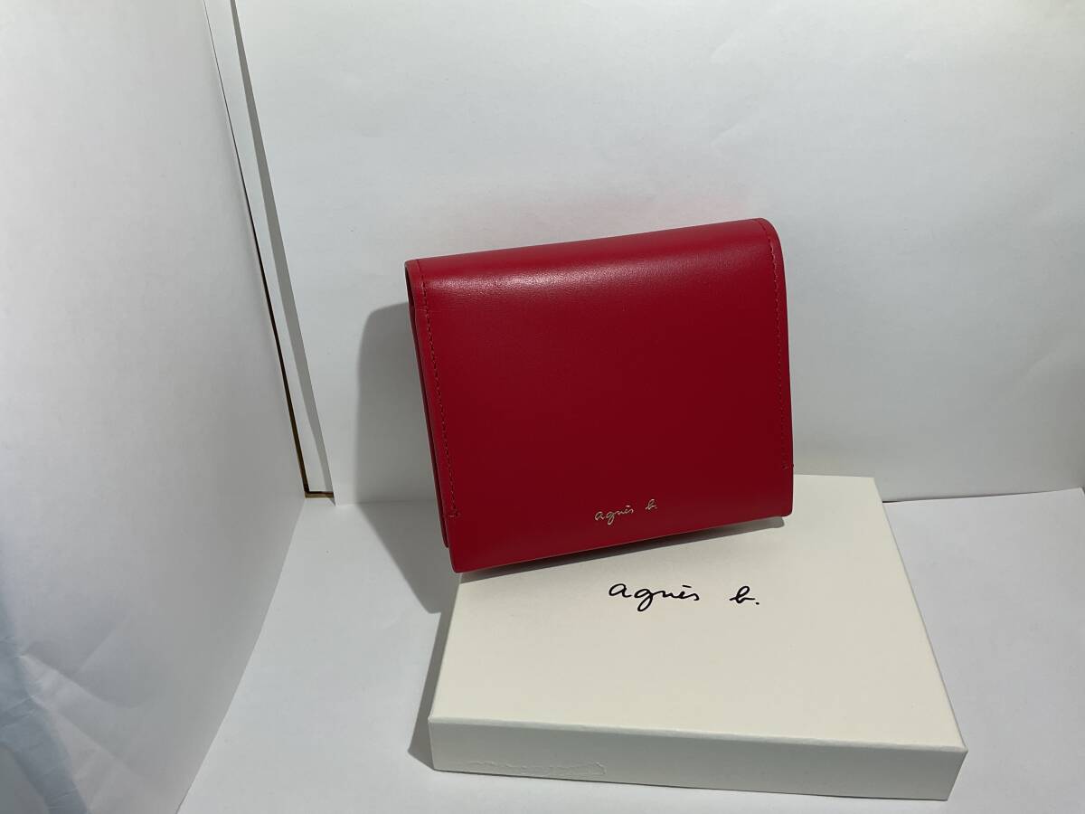 アニエス・ベー二つ折り赤色新品(レターパック無料)拍卖