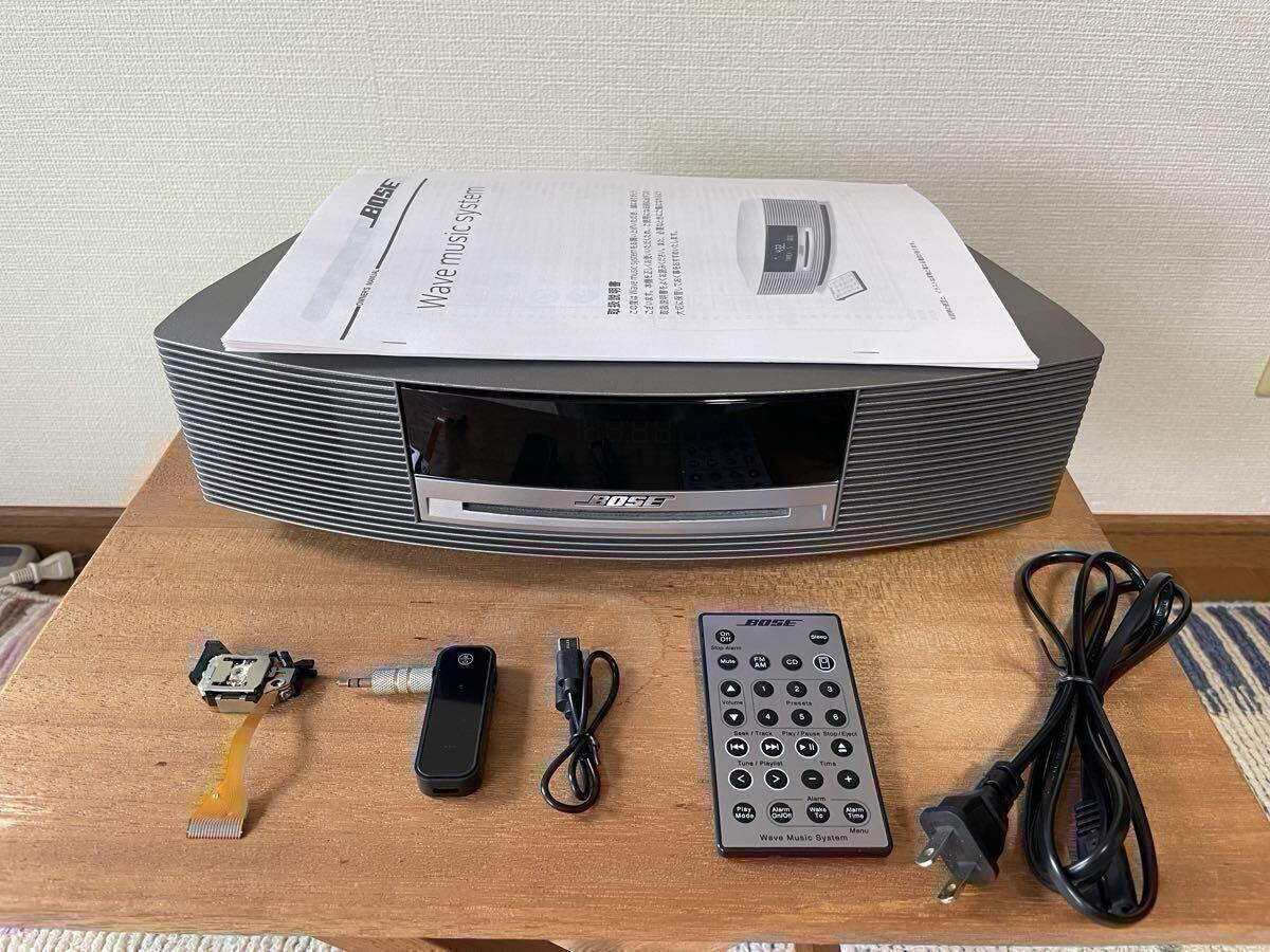 BOSE ウェーブミュージックシステム (リモコン 電源ケーブル 取説 Bluetoothレシーバー)付き CDピックアップレンズユニット交換整備済拍卖