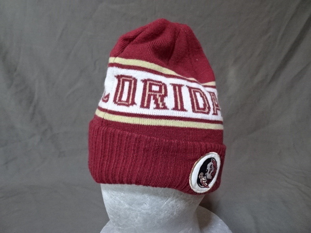 激レア USA購入 ナイキ【Nike】製 USカレッジ フロリダ州立大学【FLORIDA STATE】スウォッシュ ロゴ刺繍入り ニットキャップ 中古品拍卖