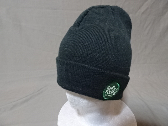 激レア USA購入 アメリカ企業モノ 高級志向スーパー ホールフーズマーケット【WHOLE FOODS MARKET】ロゴ刺繍ワッペン付 ニットCAP 中古良品拍卖