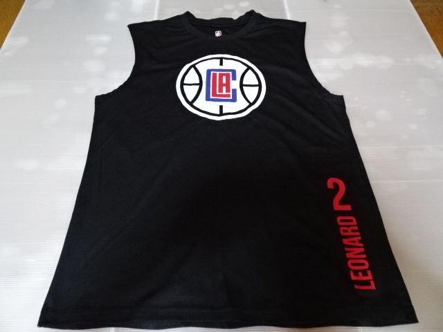 激レア USA購入 NBA公認 NBA【LA Clippers】カワイ レナード【Kawhi Leonard】【NO.2】ロゴプリント ノースリーブシャツUS L 中古良品拍卖
