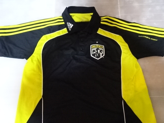 激レア USA購入【adidas】製 【CLIMACOOL】 MLS オハイオ州 コロンバス クルー【Columbus Crew】ロゴワッペン付ポロシャツUS M 中古良品拍卖