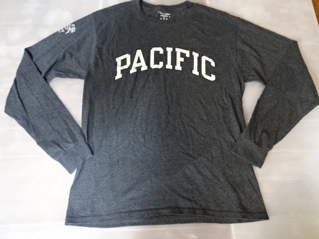 激レア USA購入 チャンピオン【Champion】製 USカレッジ オレゴン州 パシフィック大学【PACIFIC】ロゴプリント ロングTシャツUS M 中古品拍卖