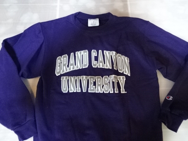激レア USA購入 チャンピオン製 USカレッジ グランドキャニオン大学【GRAND CANYON UNIVERSITY】ロゴ刺繍入り トレーナーUS M 中古品拍卖