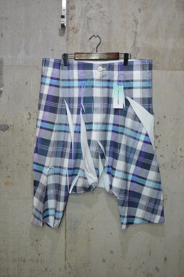 コムデ ギャルソン シャツ COMMEdesGARCONS SHIRT 転写プリント チェック サルエル パンツ M FO-P502 D8950拍卖