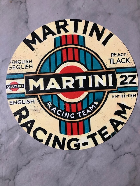 お部屋、ガレージに!レトロ風 マルティニ レーシング TEAM MARTINIロゴ 金属のアート看板 お部屋に・ガレージに!送料サービス 拍卖