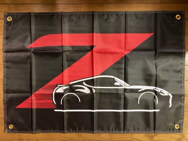 オフ会で目立つ!フェアレディZ Z33サイドシルエットロゴ フラグ タペストリー 通常サイズ お部屋に・ガレージに!送料サービス 拍卖