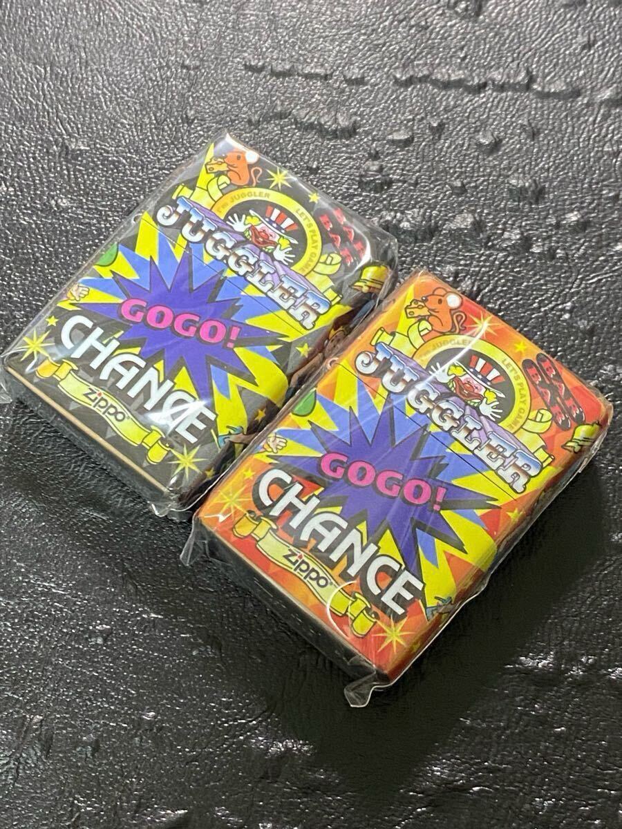 zippo ジャグラー フルカラー 5面加工 2点 レッド ブラック 希少モデル 2022年製 GO GO CHANCE JUGGLER 拍卖
