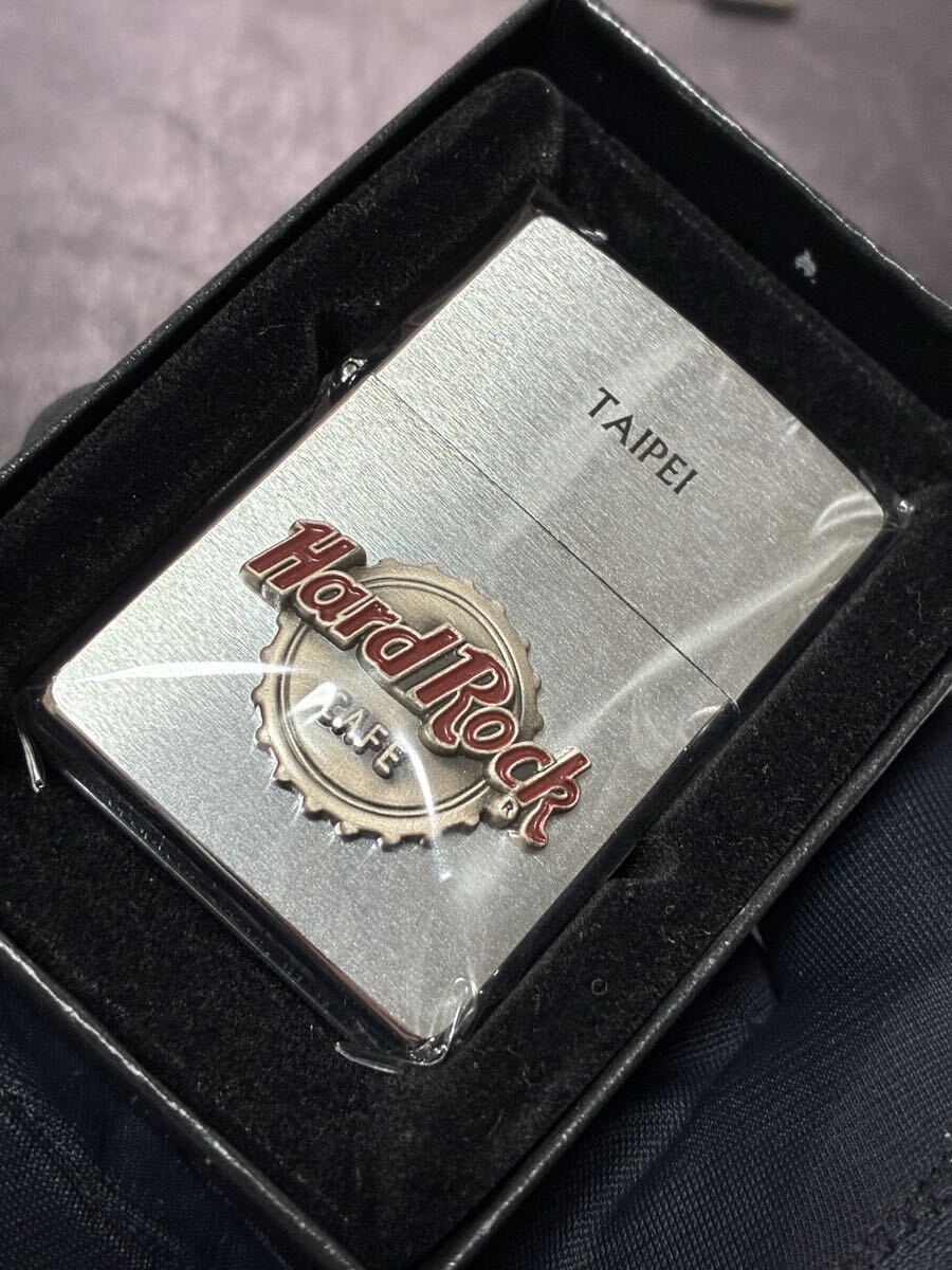zippo Hard Rock CAFE TAIPEI 立体メタル 希少モデル ヴィンテージ 2000年製 ハードロックカフェ シルバーインナー 2000年製 ケース 保証書拍卖