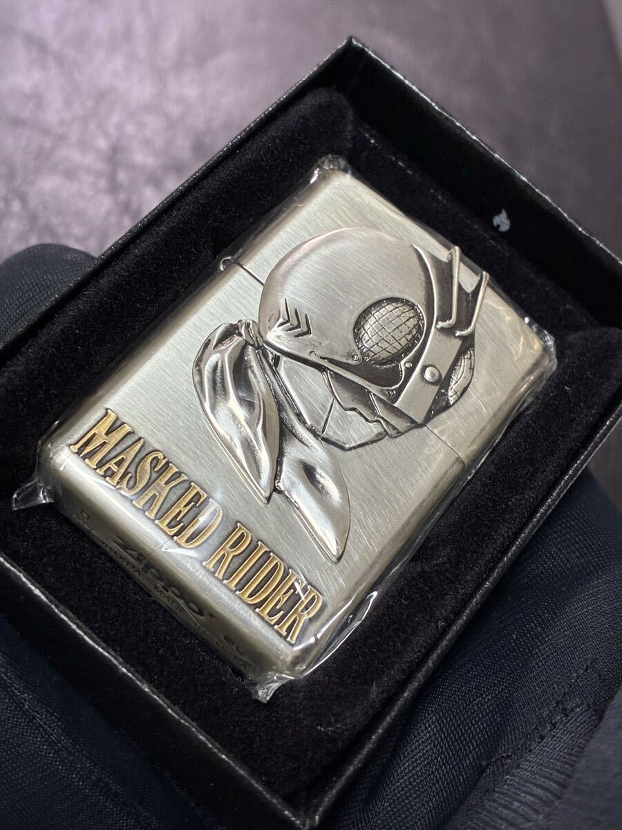 zippo 仮面ライダー フェイス Ver. 1号 立体メタル 希少モデル 2006年製 MASKED RIDER ケース 保証書付き拍卖