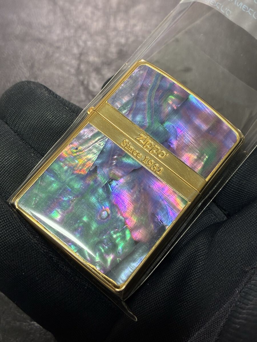 zippo ゴールド シェル 貝 特殊加工 2022年製 ゴールドインナー 2022年製拍卖