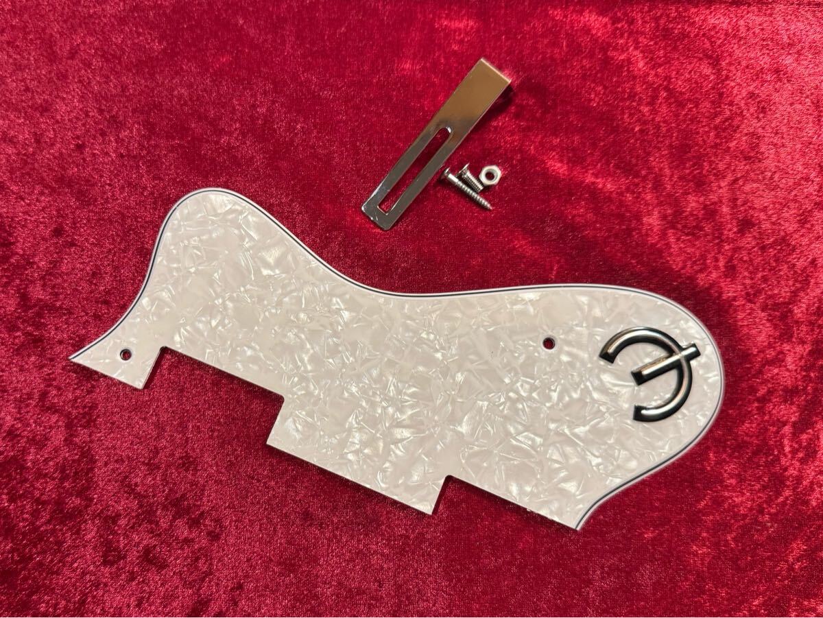 廃盤 希少 純正パーツ 新品 Epiphone Riviera II エピフォン リビエラ ハムバッカー用 ピックガード 旧モデル パールホワイト シール 金具拍卖