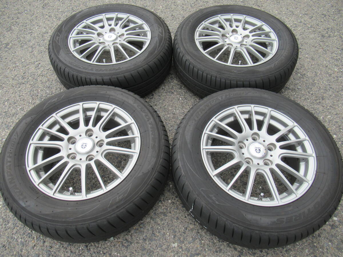 中古タイヤ☆195/65-15 195/65R15 トーヨー トランパスmp7 2024年製 ウェッズ G-Mach 6J+53 114.3 5H ノア ヴォクシー ステップ 手渡しOK☆拍卖