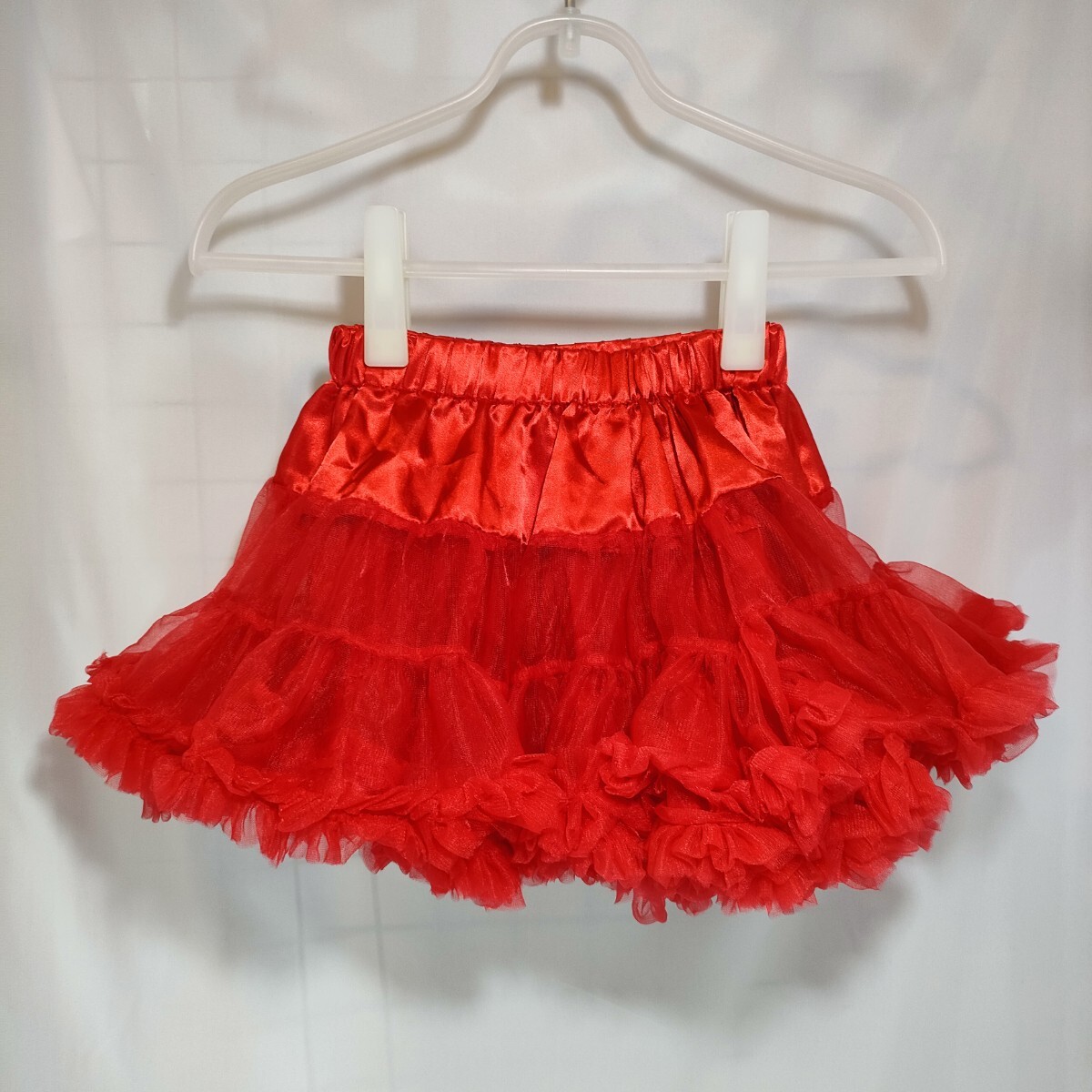 【★送料無料★女の子用 USEDチュールスカート(赤色)★キッズXLサイズ★ 】拍卖
