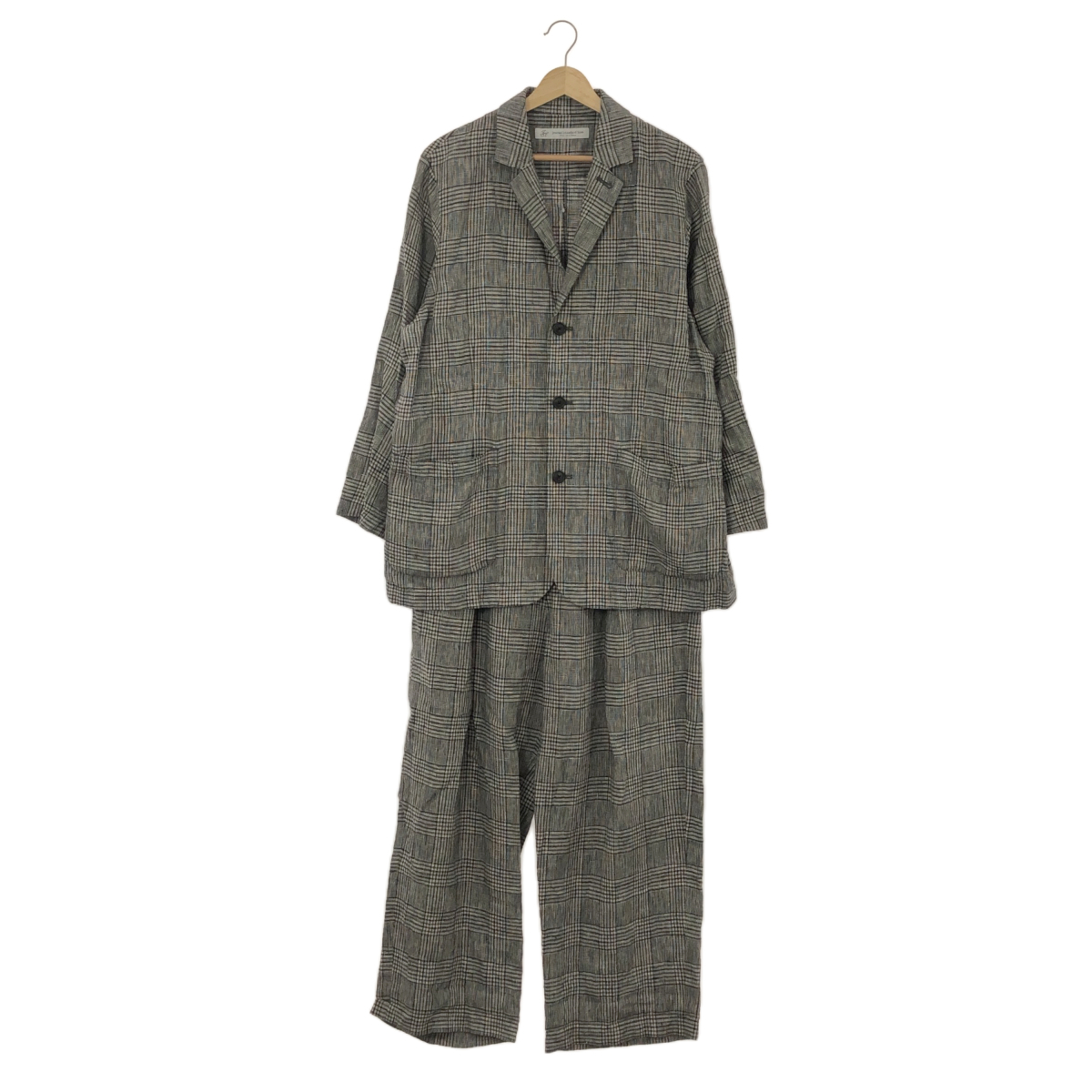 JOURNAL STANDARD LUXE ジャーナルスタンダードラックス 24SS リネンチェックテーラードJK リネンチェックタックPT セットアップ拍卖