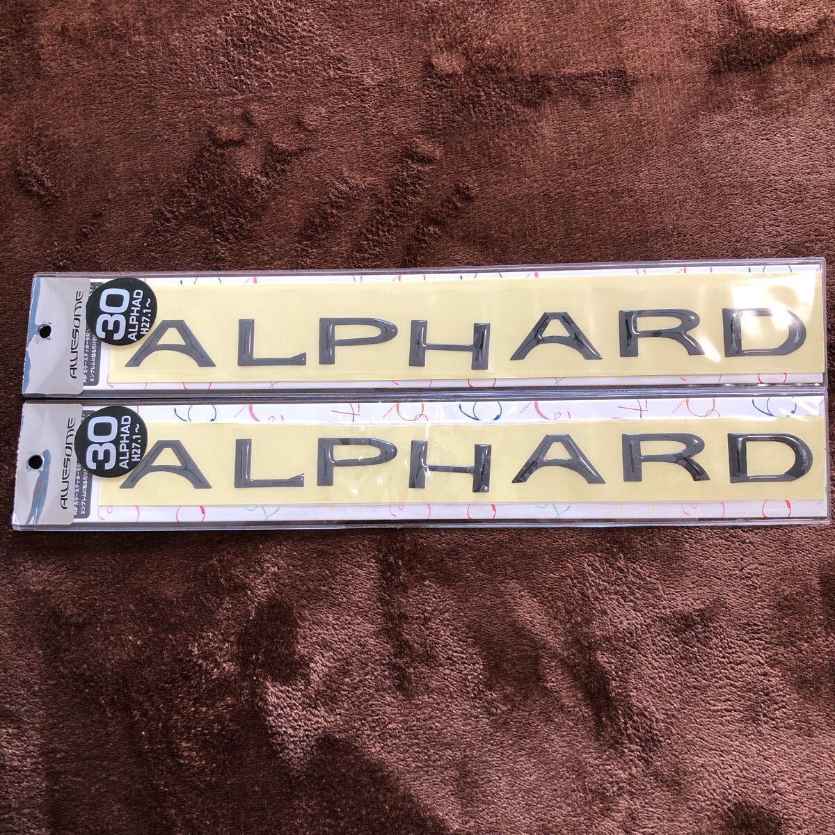 50926DON220 送料230円 失敗しても大丈夫 2枚セット オーサム アルファード 30系 ALPHARD エンブレムステッカー ブラック 黒 AWESOME 新品拍卖