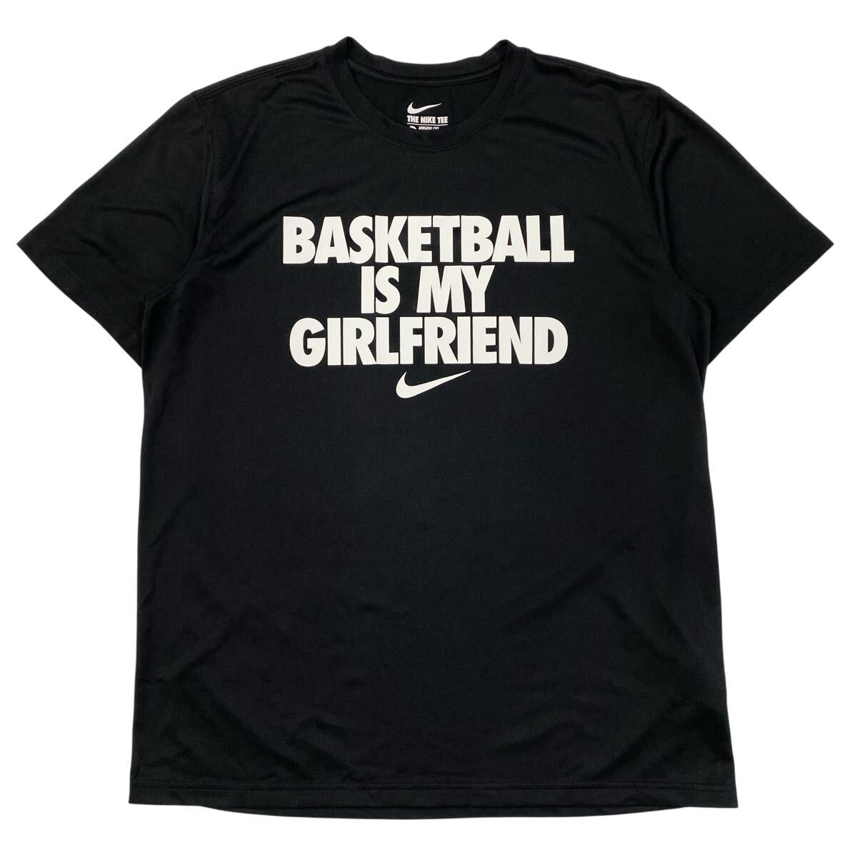 NIKE(ナイキ)半袖Tシャツ プリントロゴ 速乾素材 メンズXL ブラック拍卖