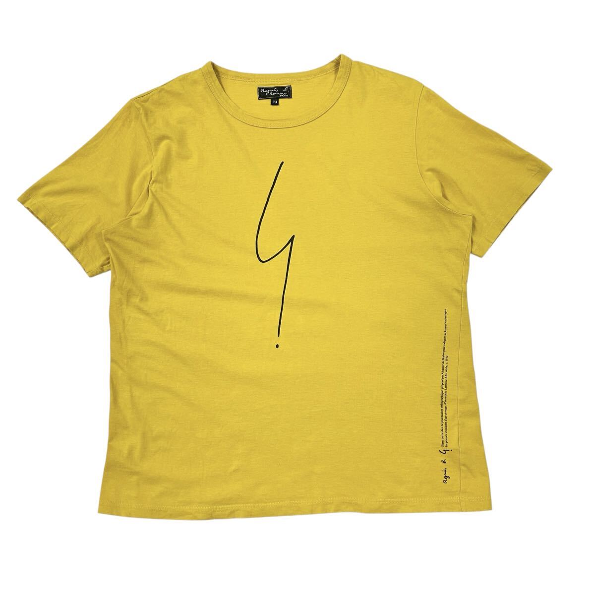 Agnes b./アニエス・ベー クルーネック ロゴTシャツ メンズ3 イエロー系拍卖