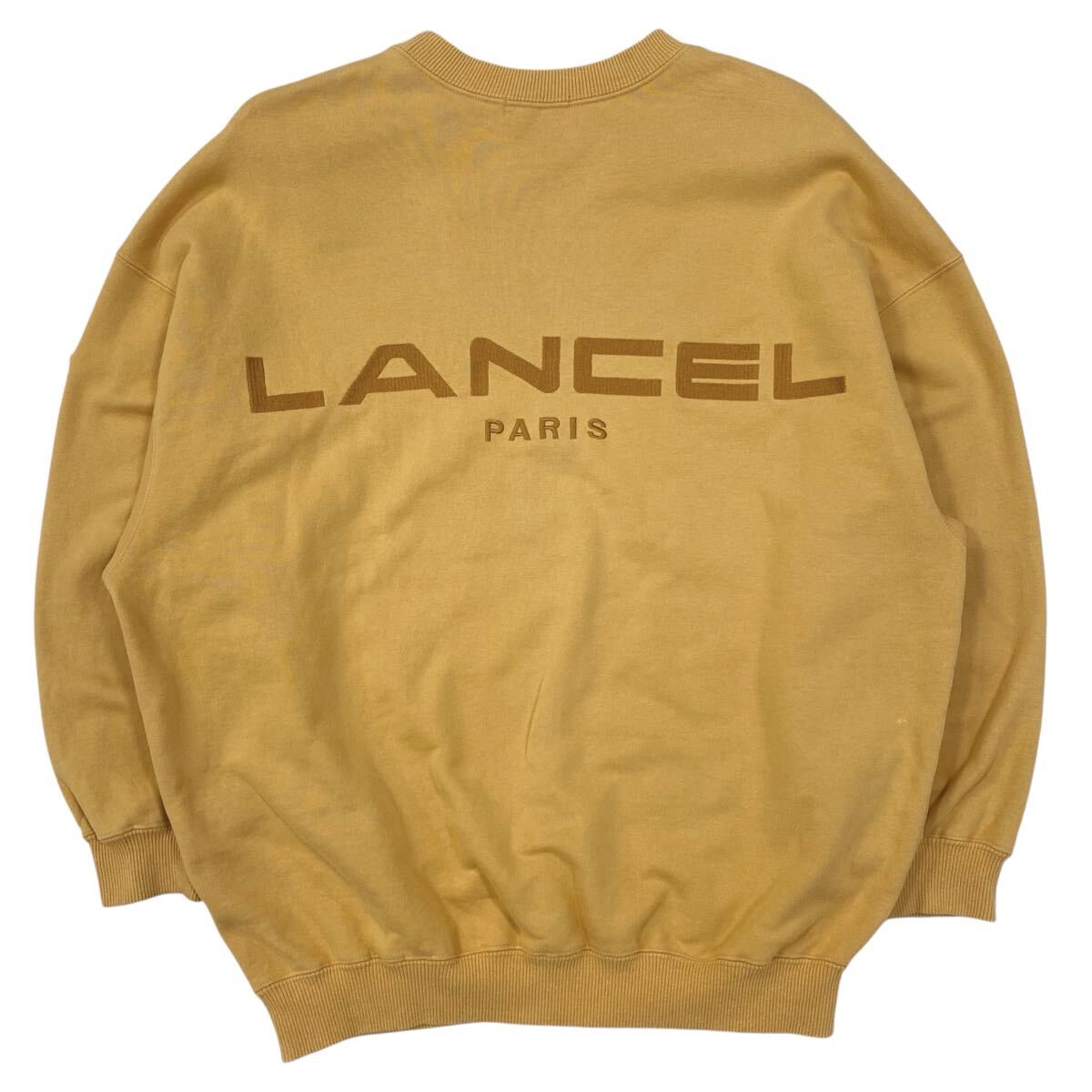 LANCEL(ランセル)スウェット トレーナー 刺繍ロゴ 裏パイル地 メンズM オレンジ系拍卖