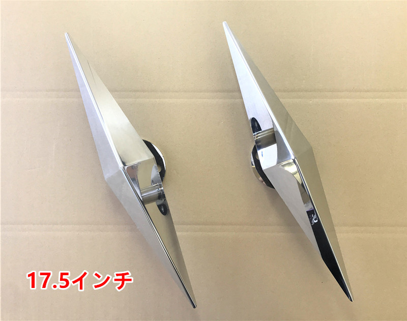 新品即納!鏡面ステンレス 一文字型 17.5インチ ホイールスピンナー 3穴 2個セット 小型/中型トラック 汎用 デコトラ S0032S拍卖