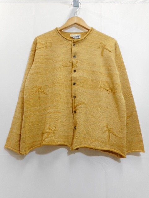 70 送60サ 0930YD05 HAI SPORTING GEAR シャツ カーディガン イッセイミヤケ イエロー系 サイズM 中古品拍卖