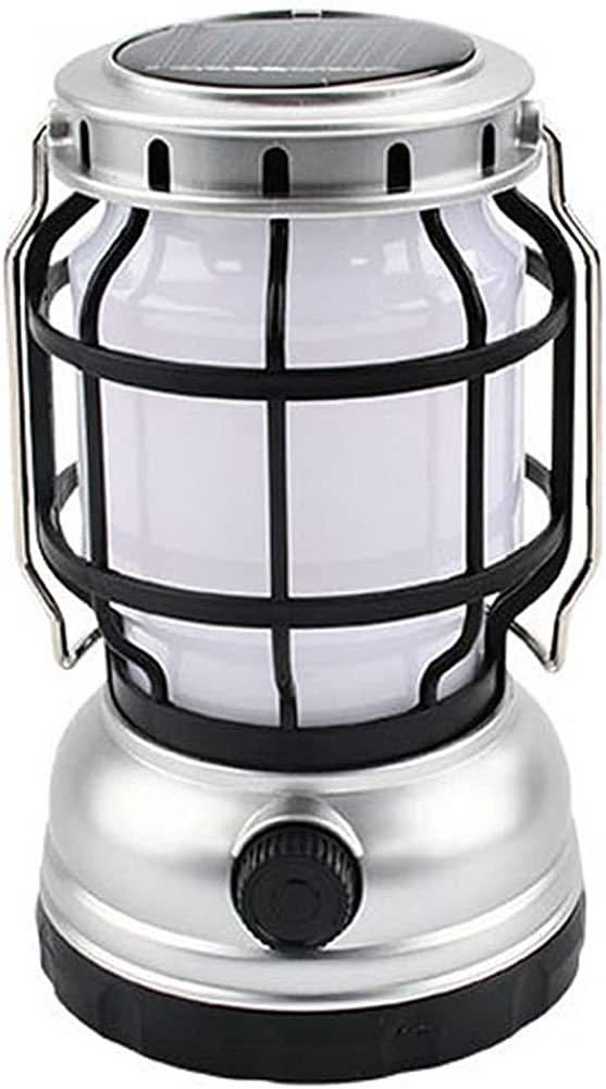 LEDランタン USB充電式 高輝度 【USB&ソーラー充電式】 シルバー拍卖