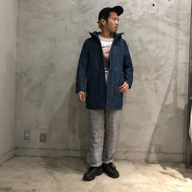 ink OASIS インク オアシス コート L ネイビー 紺 フード付き ロング丈 関西 大阪ブランド 再構築 定価48,000円+tax 新品 未使用品拍卖