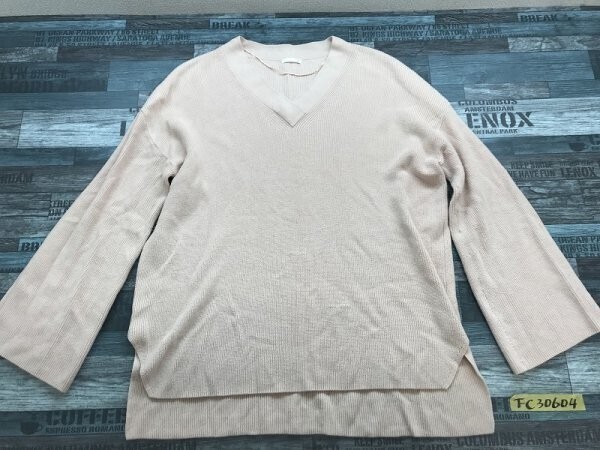 GU ジーユー レディース アクリルコットン ニットセーター 大きいサイズ XL ピンク拍卖