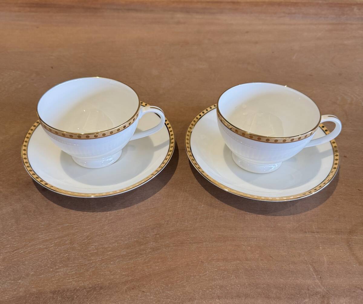 TIFFANY&Co. カップ&ソーサー 2客セット Gold Band ペア ティファニー コーヒーカップ ティーカップ 洋食器 金彩 拍卖