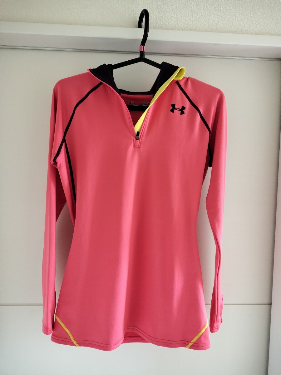アンダーアーマー ハーフジップアップパーカー シャツ ロングスリーブシャツ レディース MDサイズ Mサイズ UNDER ARMOUR 長袖シャツ ピンク拍卖
