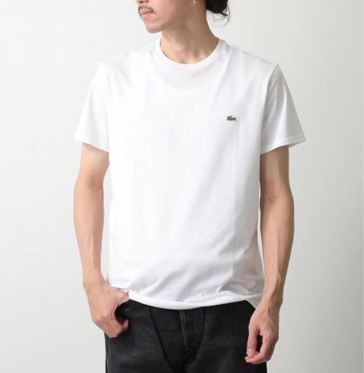 ラコステ スタンダード半袖ジャージー ピマ レギュラーフィット クルーネック Tシャツ 3拍卖