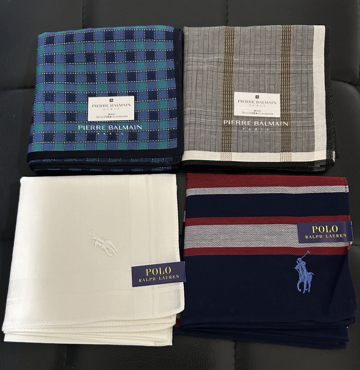 新品 Poro Ralph Lauren ハンカチ ポロラルフローレン ハンカチセット 新品 三越 高島屋 ハンカチ PIERRE BALMAIN拍卖