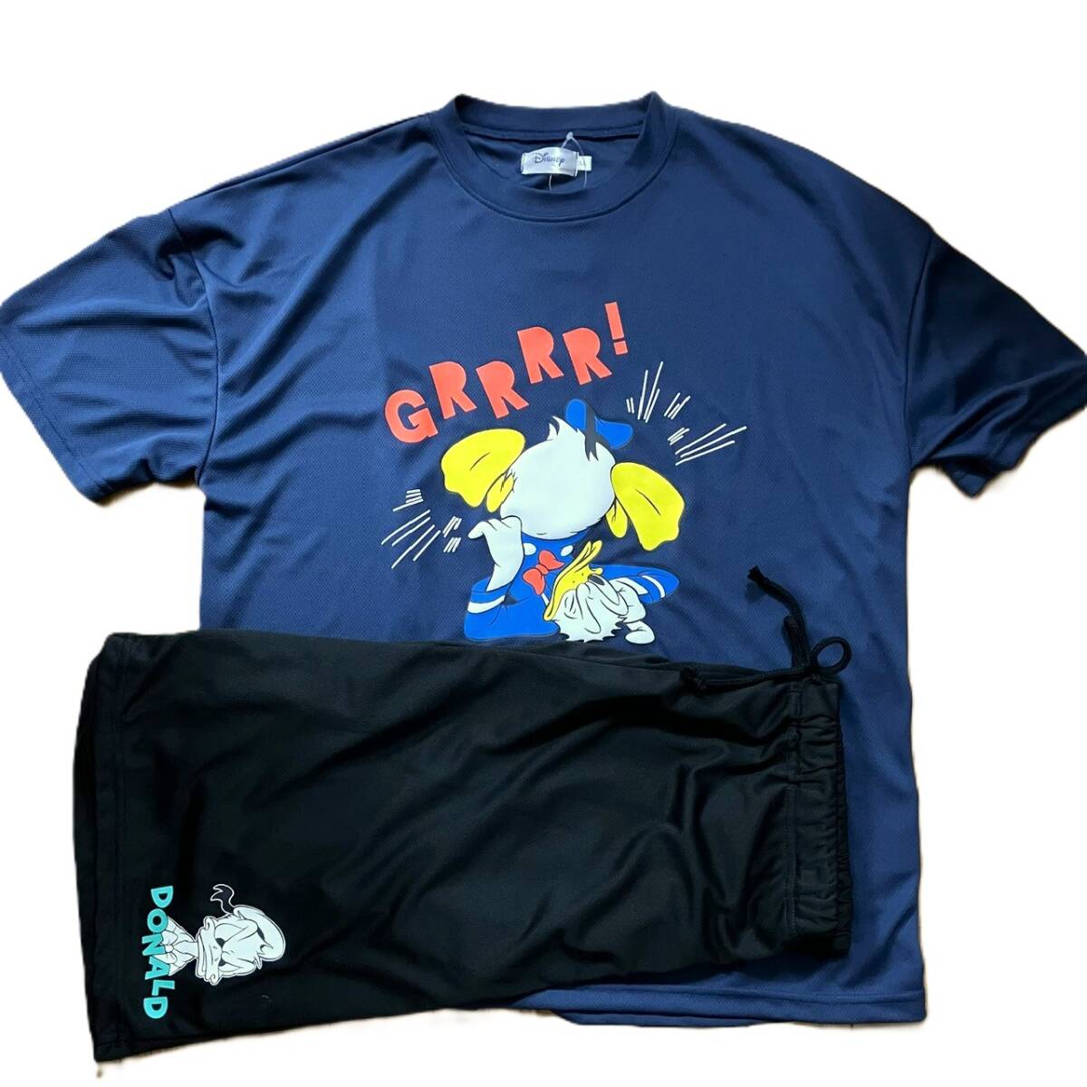 新品 タグ付き ディズニー ドナルド 上下セット ルームウェア メンズLL パジャマにもおすすめ拍卖