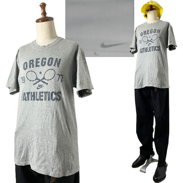 ★【名作 ビンテージ 国内正規品 内タグ一部カット有】90s~2000S NIKE OFFICIAL ナイキ オフィシャル コットン100% Tシャツ L グレー系拍卖