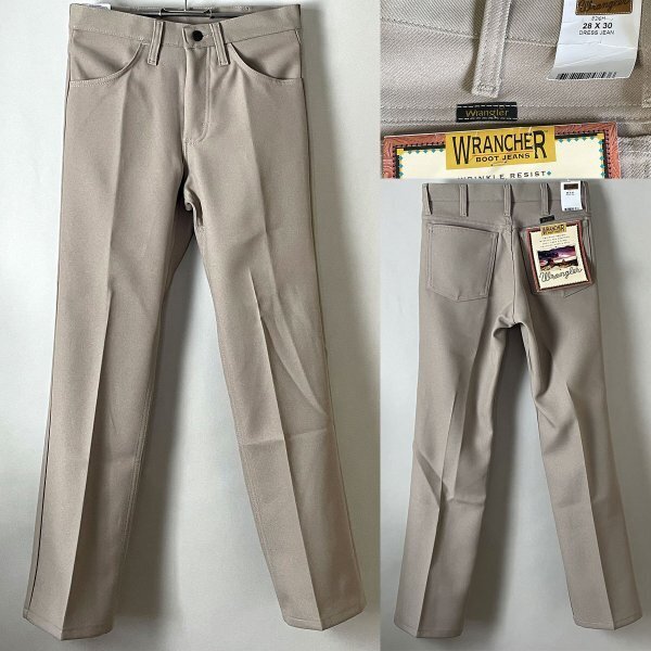 ★激安 新品 定価8,690円 メキシコ製 レア WRANGLER 82KH ラングラー スタプレパンツ(ランチャーパンツ)ブーツカット W28 L30 ベージュ拍卖