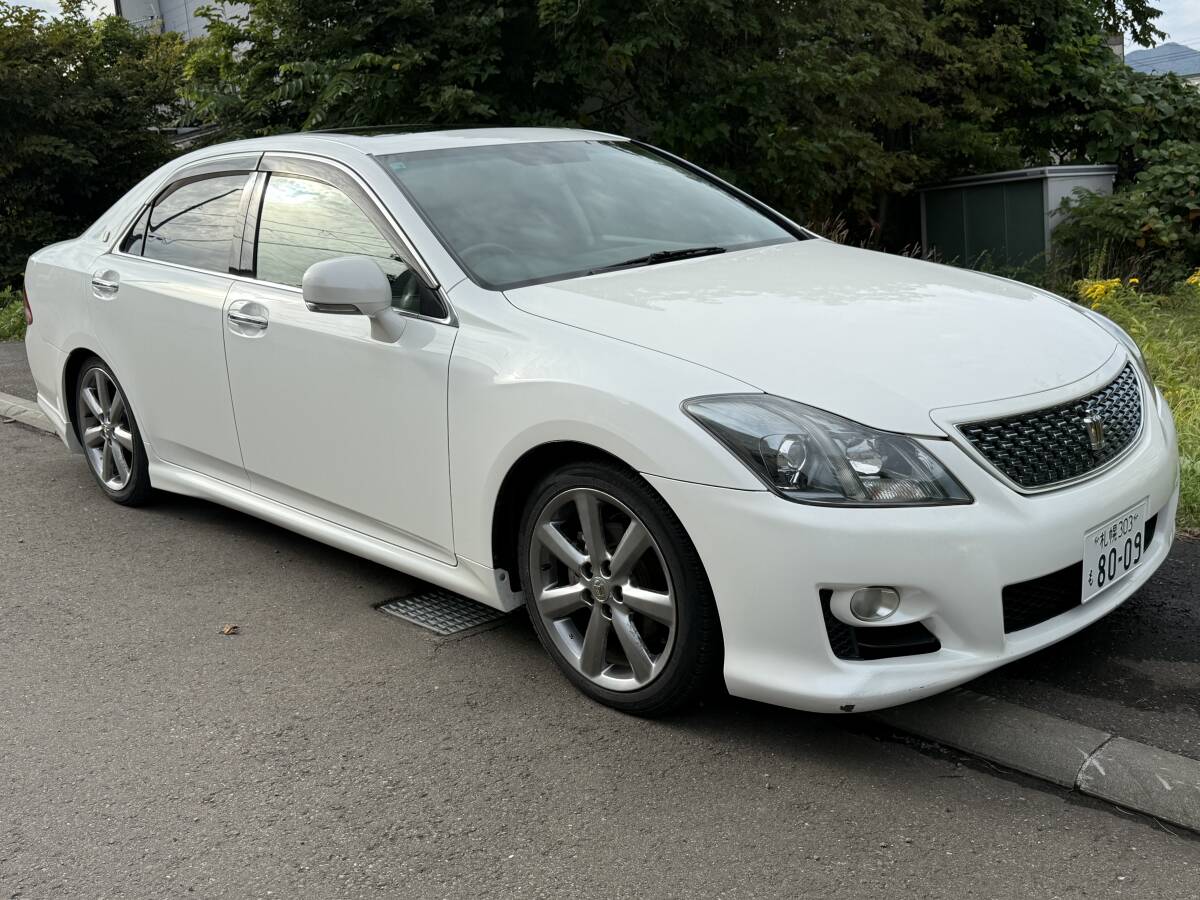 クラウンアスリートi-Four ナビPKG サンルーフ 4WD 車高調 車検R9年7/14まで! 自動車税リサイクル料金込み拍卖