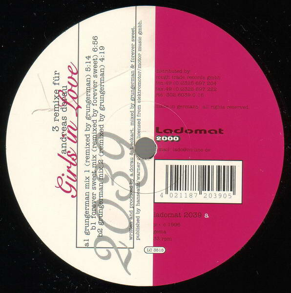 Andreas Dorau / 3 Remixe Fr Andreas Dorau - Girls In Love Mike Ink Remix収録!ダビーミニマル&ファニーVOの異世界ミニマル傑作!拍卖