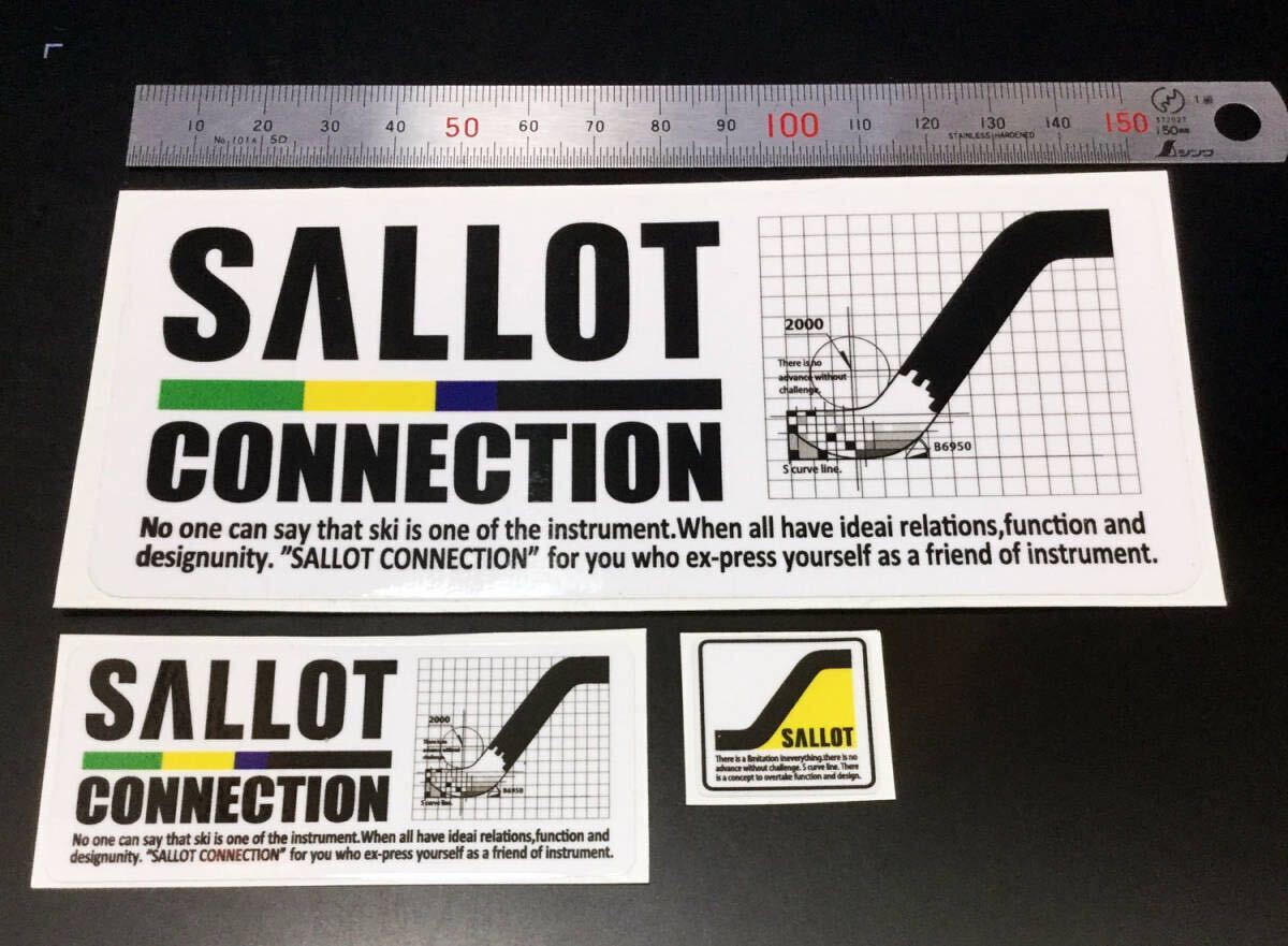 SALLOTサロットステッカー<白角型>私をスキーに ♪大小3枚セット拍卖