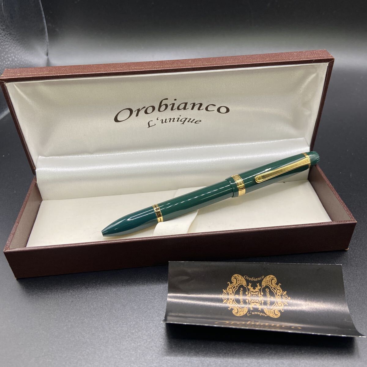 8 Orobianco L'uniqueオロビアンコ ルニーク ボールペン/ブラック/レッド+シャープ ペン3 /元箱 付拍卖