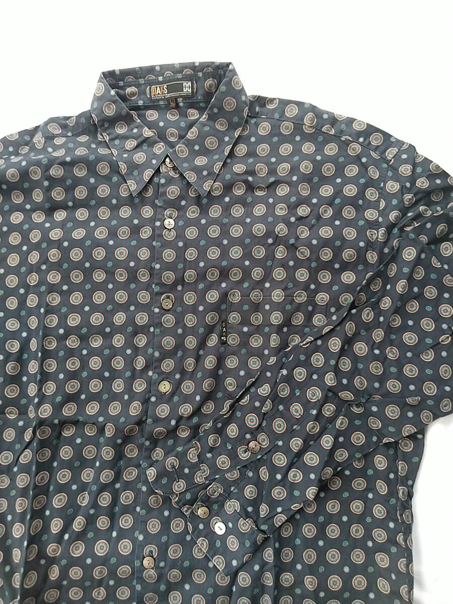 ダックス DAKS メンズ 長袖 シャツ 総柄 コットン ネコポス 又は レターパック 発送拍卖
