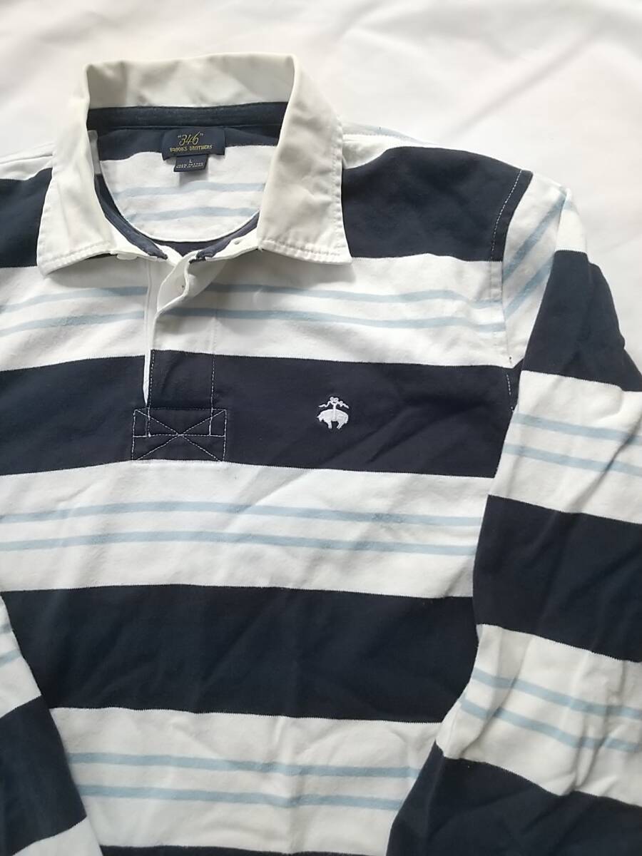 ブルックスブラザーズ ラグビー L ネイビー ホワイト ライト ブルー ラグジャー レターパック クロネコ 発送拍卖