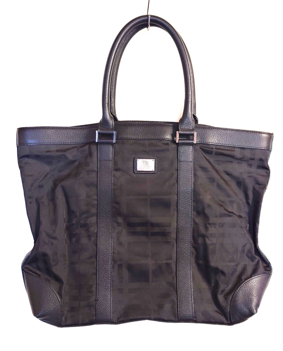 BURBERRY BLACK LABEL バーバリー ブラックレーベル レザーチェック 黒 ビジネスバック 中古 美品  拍卖