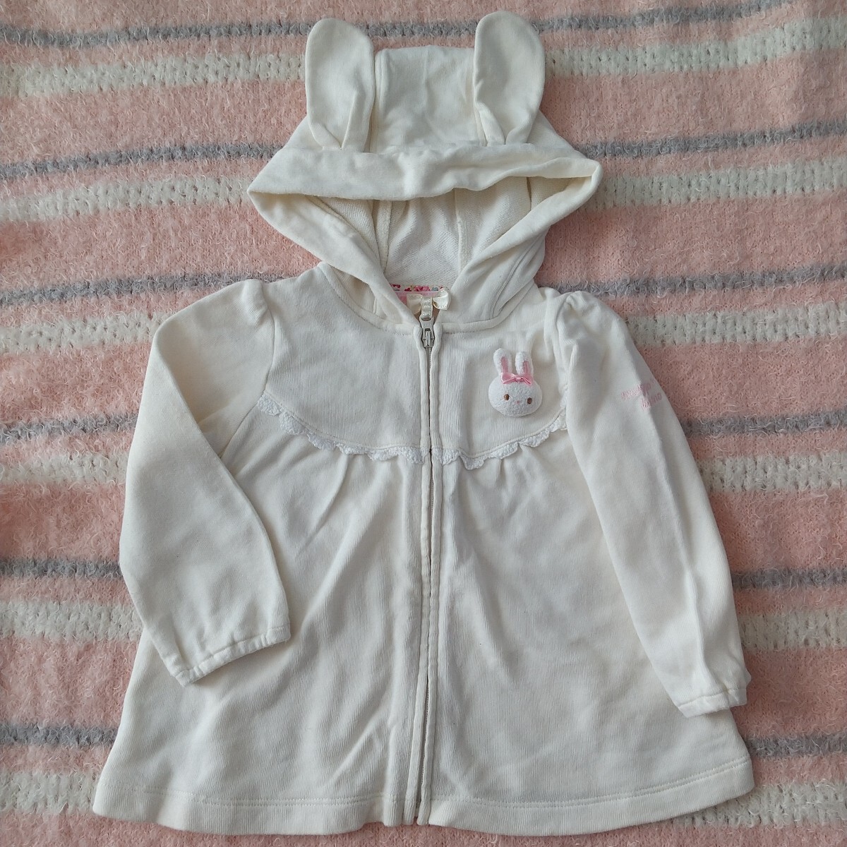 7080 メゾピアノベビー うさ耳 立体うさぎ パーカー 拍卖